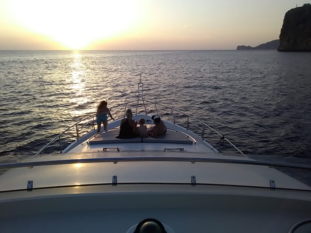 andratx yacht charter sunset